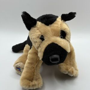 Realistic Webkinz German Shepherd Dog Plush HM146 Ganz No Code Stuffed Animal 9”